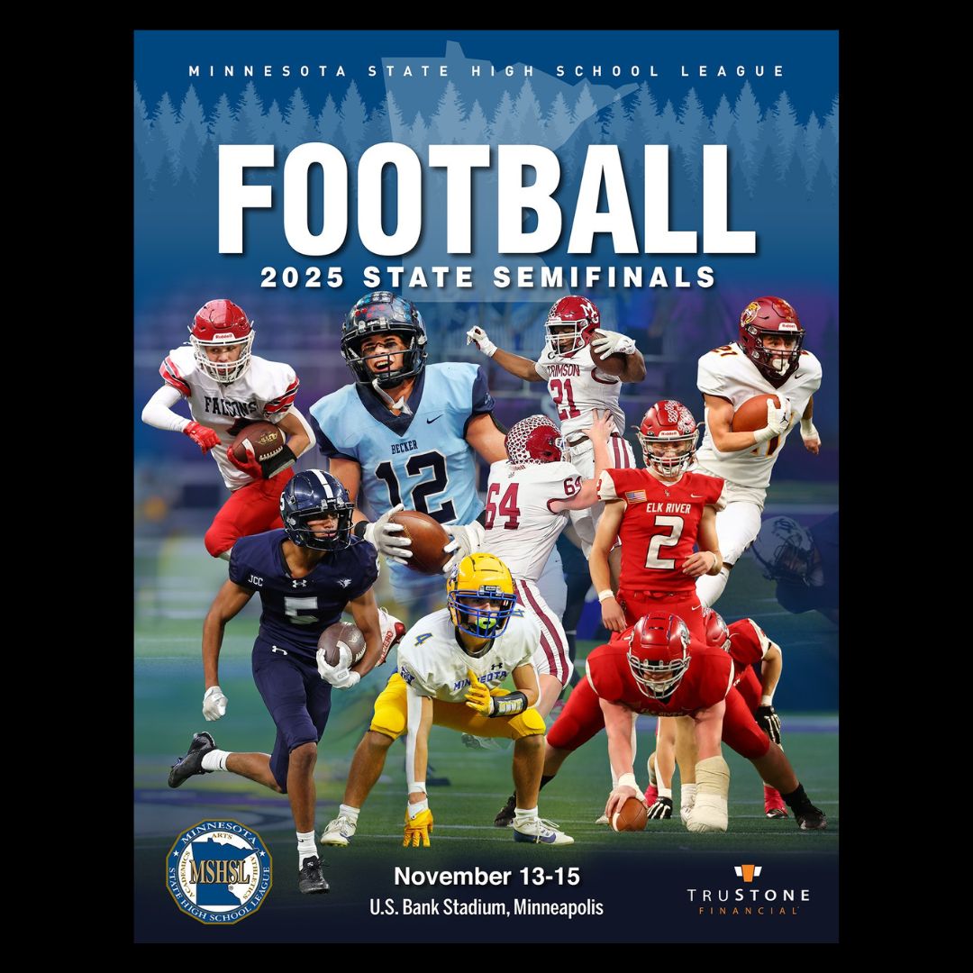 The Semifinal Football State Tournament program is now available.
Programs are available exclusively online.
View, print or download the program.
State Tournament Programs: mshsl.org/programs