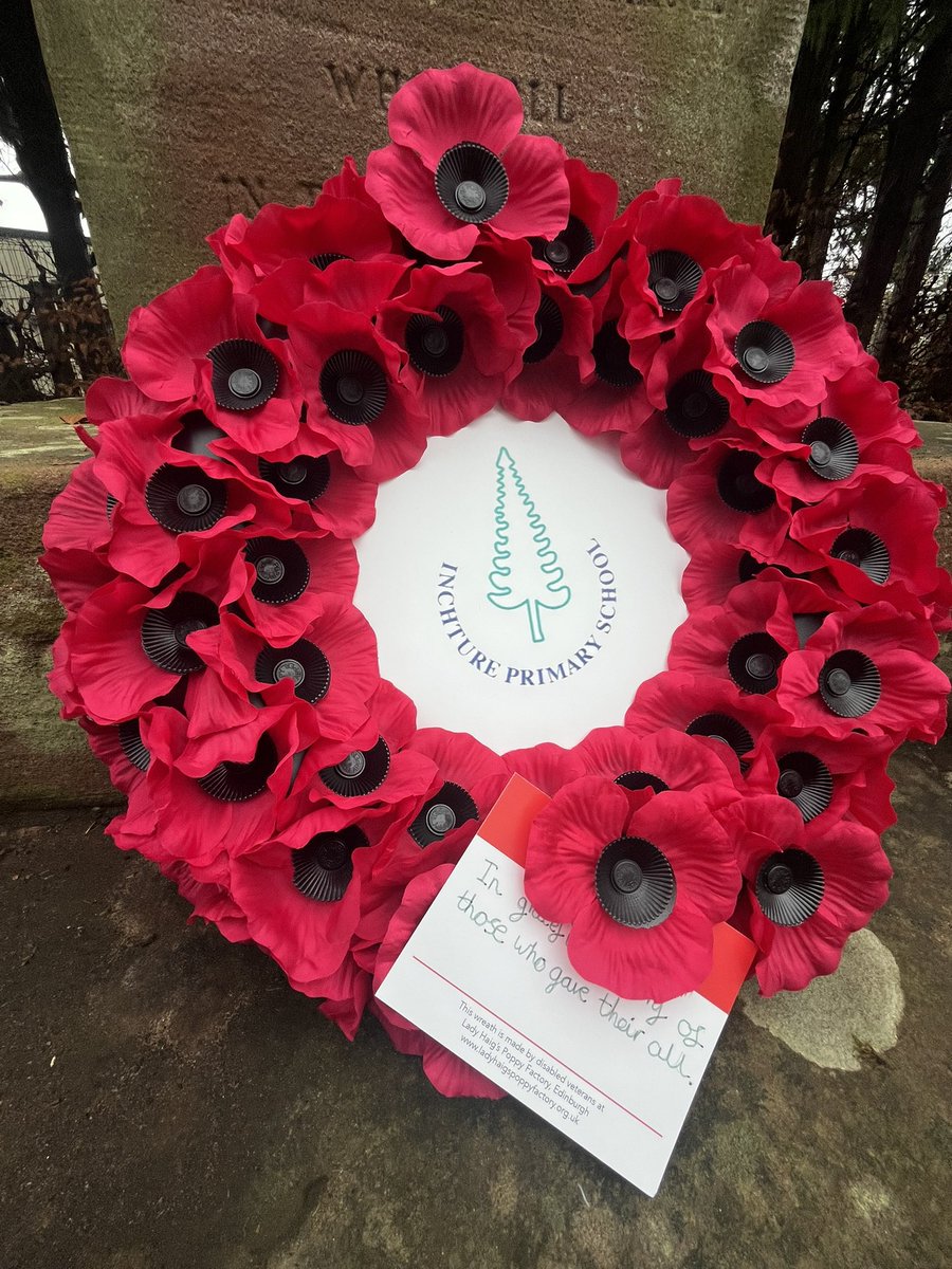 InchturePrimary's tweet photo. Primary 6 and 7 marked Remembrance Day with a short service and laying of a wreath as they reflected on those who have lost their lives in conflict #integrity #feeling #Article38 https://t.co/SFnLZ01Byb