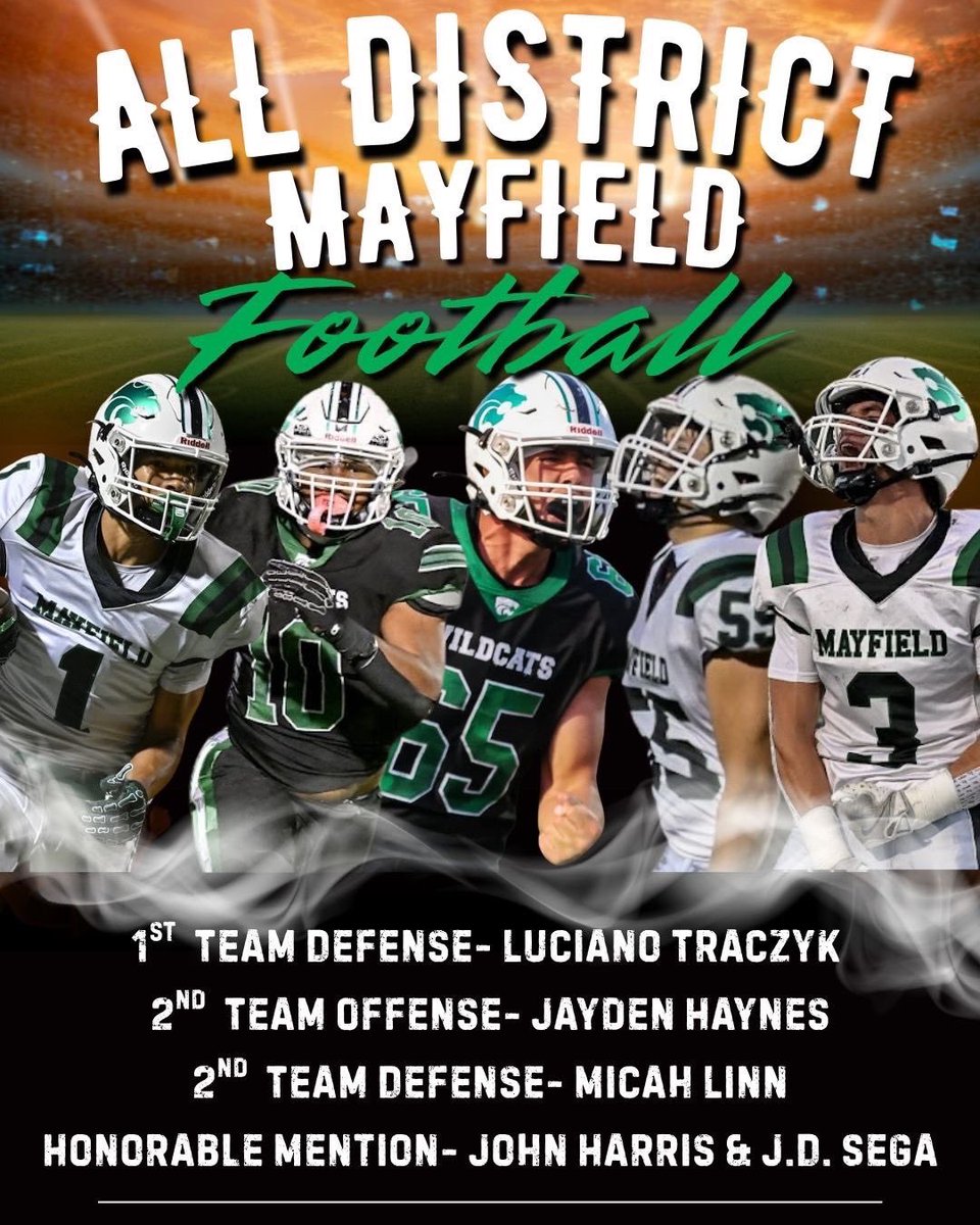 2nd team all district!
Proud of these guys <a href="/JaydenHaynes_wr/">Jayden Haynes</a> <a href="/JdSega46958/">JD Sega</a> <a href="/LucianoTraczyk/">Luciano Traczyk</a> <a href="/D1JohnHarris/">Johnathon Harris</a>