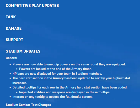 Sooo, this isn't the midseason patch thats supposed to shake things up, right? SURELY WE ARENT ONLY UPDATING STADIUM LIKE ITS THE ONLY MODE, RIGHT?