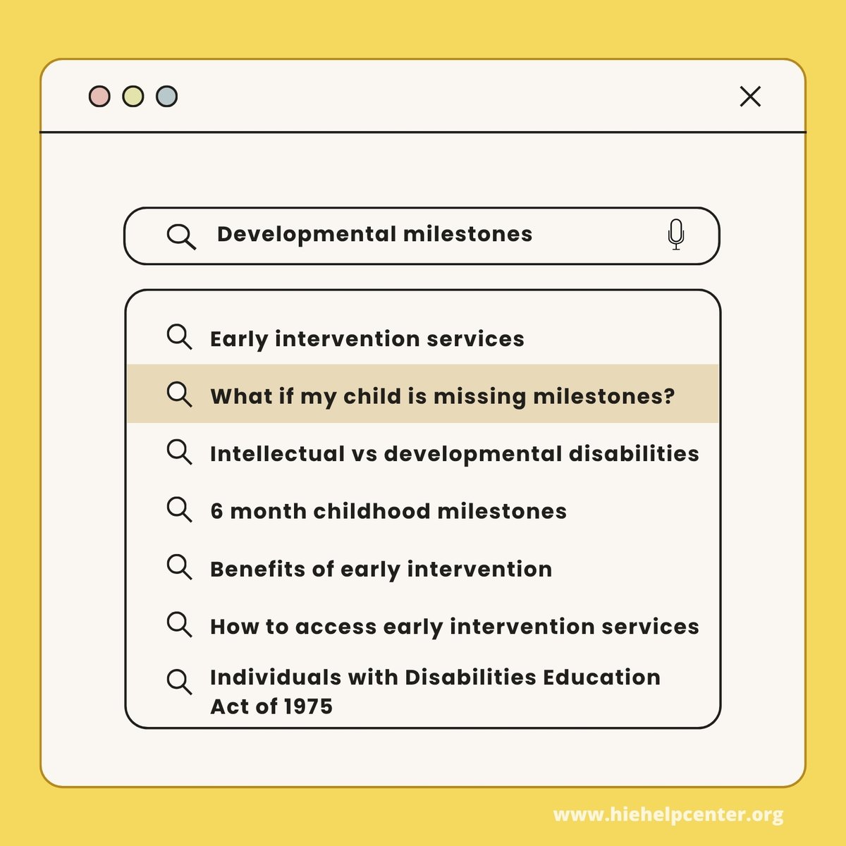 HIEHelpCenter's tweet image. What happens if my child is missing milestones? How can I access Early Intervention services for them?

We answer your questions and more on our website.

🔗hiehelpcenter.org/medical/associ…

#developmentalmilestones #earlyintervention #missingmilestones #AccessibilityMatters