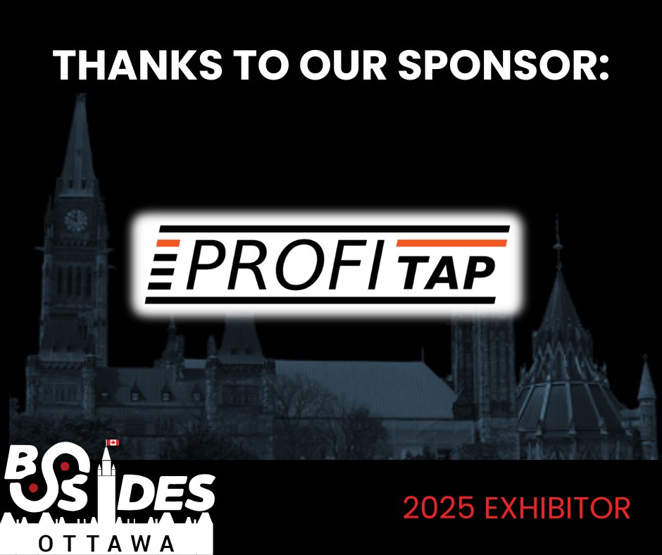 BsidesOttawa's tweet image. 🛡️ Sponsor Spotlight: @Profitap 

Proud to welcome @Profitap to #BSidesOttawa2025 — Canada’s largest grassroots cybersecurity event.
Profitap delivers network visibility tools that help strengthen detection &amp;amp; resilience.
🎟️ Nov 20–21 → bit.ly/4ooqR7U
#CyberCommunity