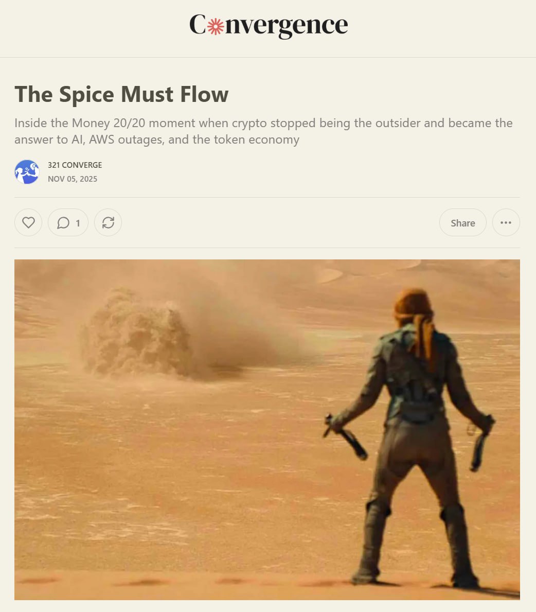 1/ This <a href="/money2020/">Money20/20</a> Web3 was a main topic. Because blockchain is disrupting traditional finance rails. We wrote all about it in the latest edition of our newsletter