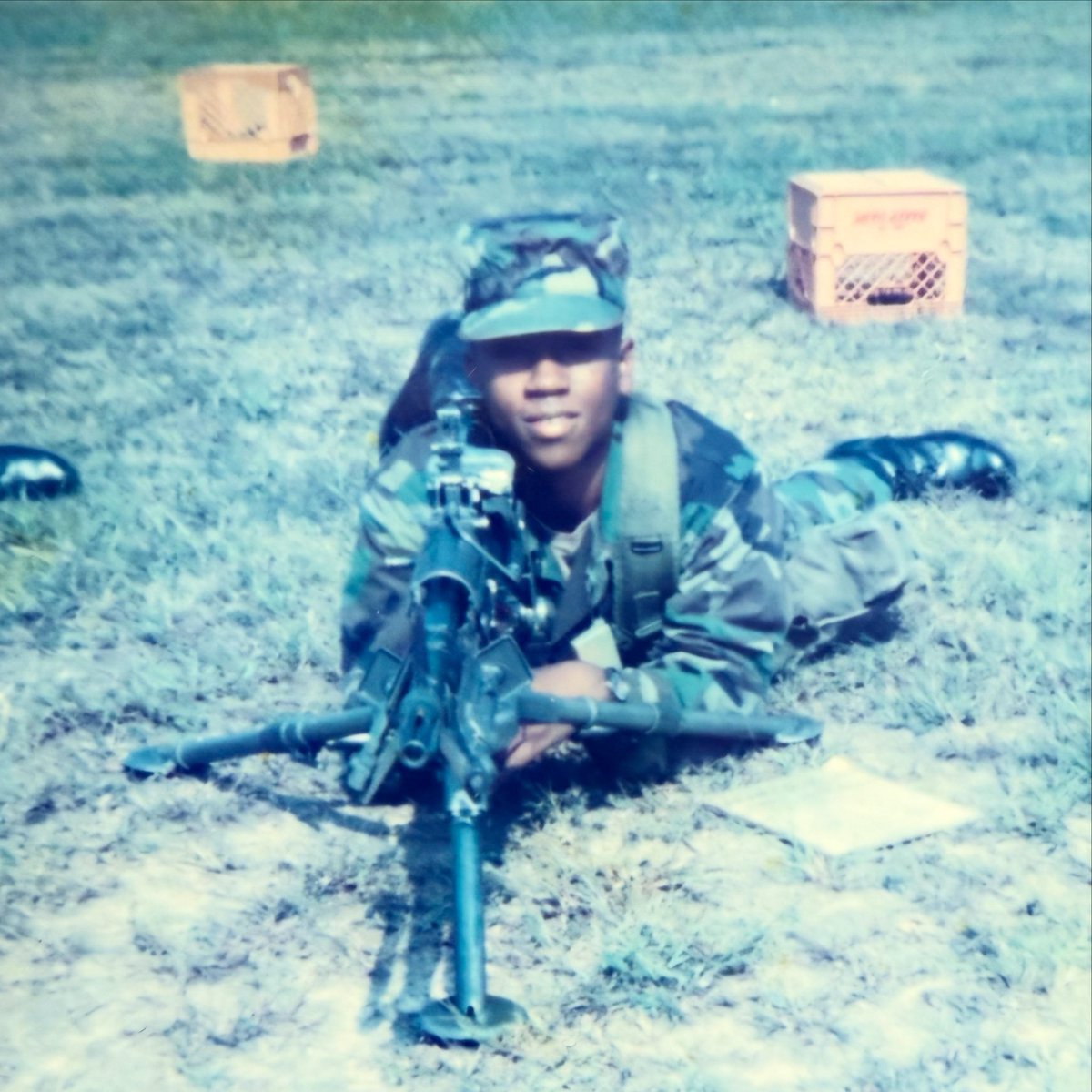 tommiethesinger's tweet photo. Happy Veterans Day! 🇺🇸 Photo: .50 caliber machine gun training (“50 Cal”), Chemical Corp, Fort McClellan, AL. #veteransday🇺🇸 #army #chemicalcorps #military #fortmcclellan https://t.co/0lsVcA4KXx