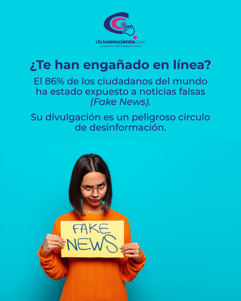 ClickConsciente's tweet image. ¡Detente antes de compartir noticias! Verifica la fuente para no caer en una #FakeNews.

¡Erradiquemos este problema!

#IA #FakeNews #Desinformación #ClickConsciente #PensamientoCrítico #Verificación