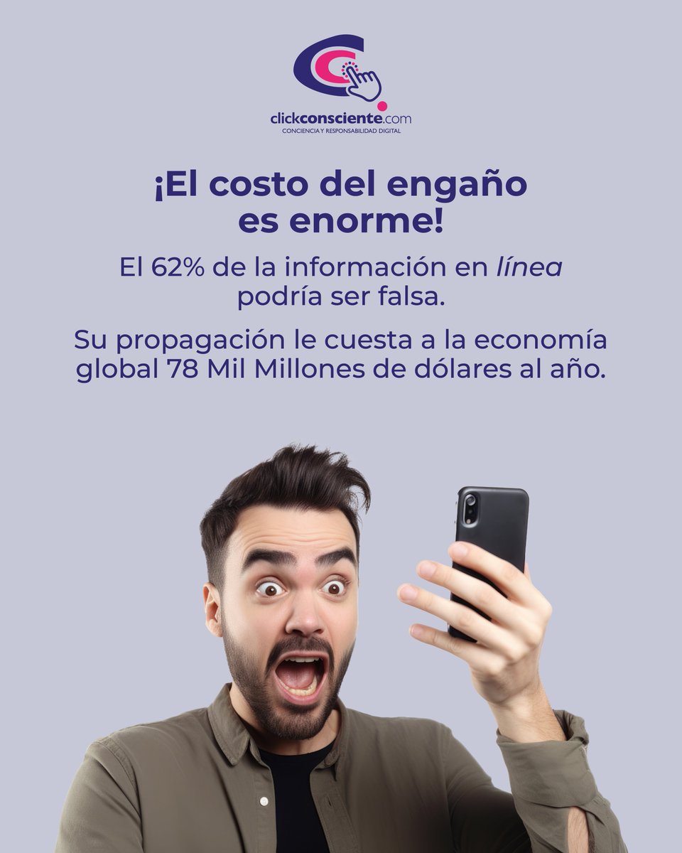 ClickConsciente's tweet image. ¡Detente antes de compartir noticias! Verifica la fuente para no caer en una #FakeNews.

¡Erradiquemos este problema!

#IA #FakeNews #Desinformación #ClickConsciente #PensamientoCrítico #Verificación