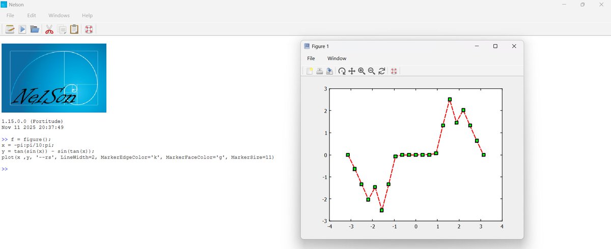 Nelson_software's tweet image. 🚀 New in Nelson: support for Name=Value syntax!
Write cleaner, more modern code and compatible.
#STEM #OpenSource #HPC #DataScience #DataAnalysis #Programming #ScientificComputing #Coding #OSS #GNUOctave #Scilab #Matlab #NelsonLang