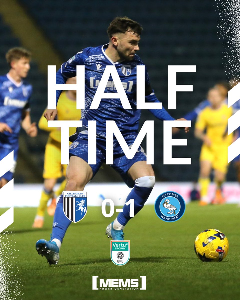 TheGillsFC's tweet image. HT: Gillingham 0-1 Wycombe Wanderers 

#Gills