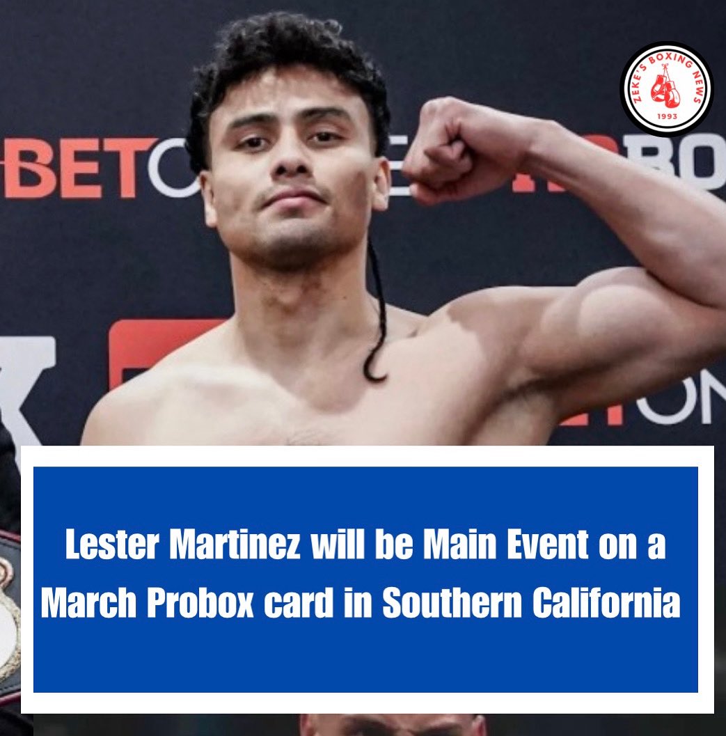 Zekeboxing's tweet image. Due to Christian Mbilli is not wanting the immediate rematch and selecting another route in which can be (Jaime Munguia), Lester Martinez is moving on with his in which he will be Main Event on a March ProBox card in Southern California‼️

#supermiddleweight #probox #proboxtv