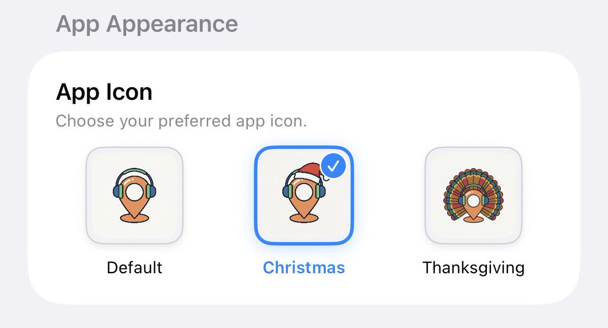 Chris_M41's tweet photo. A fun update! 🎅

I used Google Gemini’s Nano-Banana to add a Christmas hat to the OnCue app icon — then my kids wanted more! 

Now OnCue has Christmas + Thanksgiving icons, is faster, and supports 6 languages 

AI makes it so easy to create + localize fast.

#OnCue #AI #AppDev https://t.co/WlhYW2CYSX