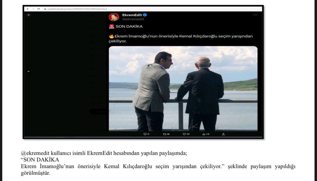 "Ekrem Edit" hesabının sahibi olarak tutuklu yargılanan Mahir Gün'ün İBB iddianamesinde suçlandığı paylaşımlar: