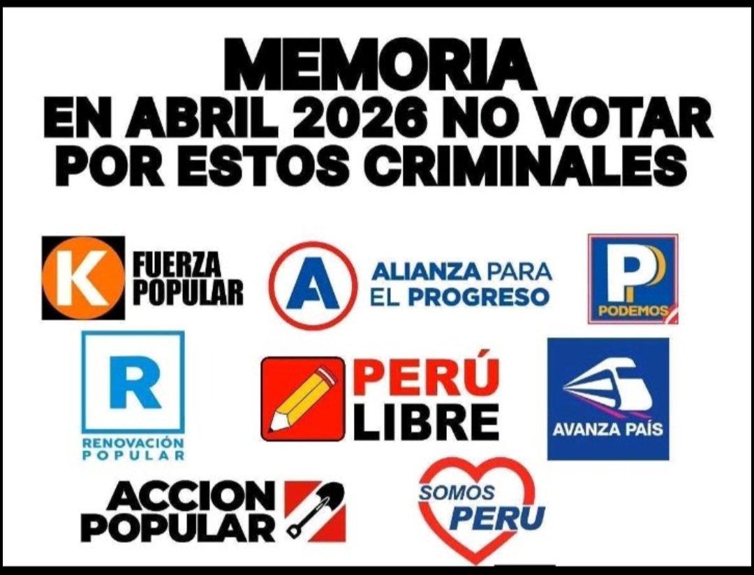 Gente!!! MEMORIA En abril NO Se Vota por estos Partidos corruptos

Así q Ya Saben. #PorEstosNo2026.