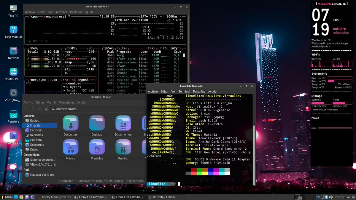 TillaViko's tweet photo. #ViernesDeEscritorio #EscritorioLinux Para todos los "distrohoppers" que hay por aqui, les sugiero Linux Lite, es una gran distro GNU/Linux y creo que pronto puede rivalizar con otras como Mint o Ubuntu (Ya en mi canal 👉https://t.co/lz68ift3UG https://t.co/N6Gf95JpLx