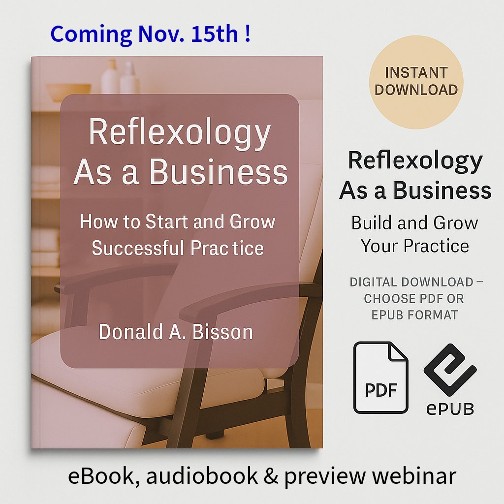 profbisson's tweet photo. Coming on November 15th, our new eBook and Audiobook on Reflexology As A Business https://t.co/YKAK9r8zVP