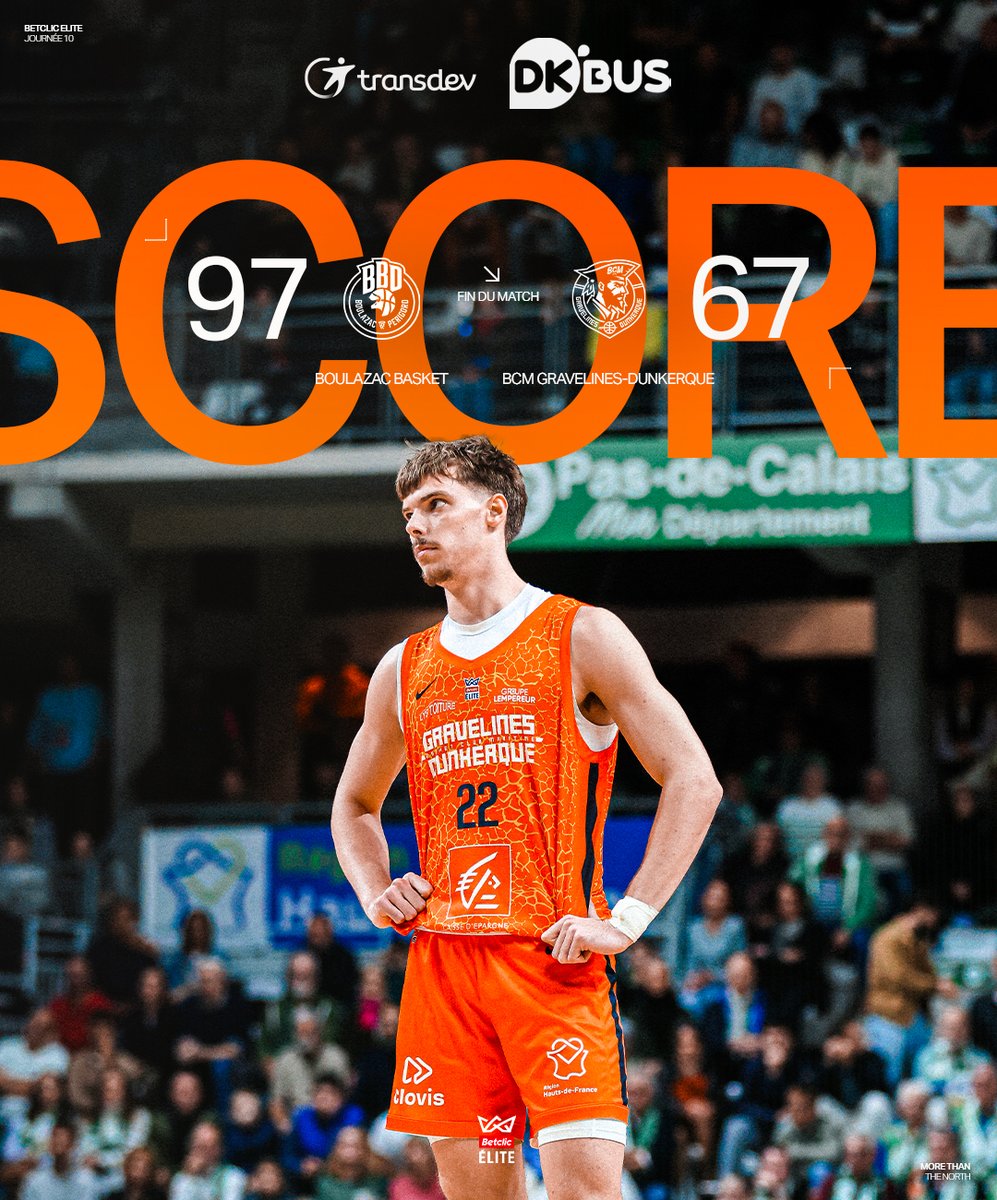 BCMBasket's tweet photo. #BBDBCM | 𝗙𝗜𝗡 𝗗𝗨 𝗠𝗔𝗧𝗖𝗛🏴‍☠️ 

Naufrage total à Boulazac pour le @BCMBasket ❌

#MoreThanTheNorth #BetclicELITE https://t.co/HND39nY1UR