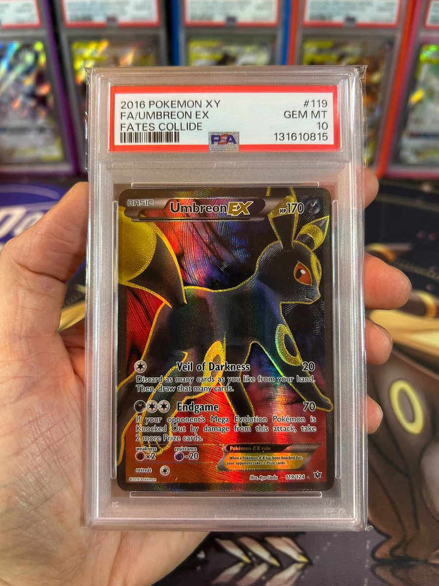 Absolute BANGER secured 🔒

13 Cert Umbreon Ex PSA 10 Fates Collide