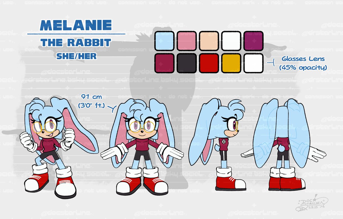 DocStarline's tweet image. Reference sheet CM for @TristanGriffon!
Thank you so much!! 🐰🩵