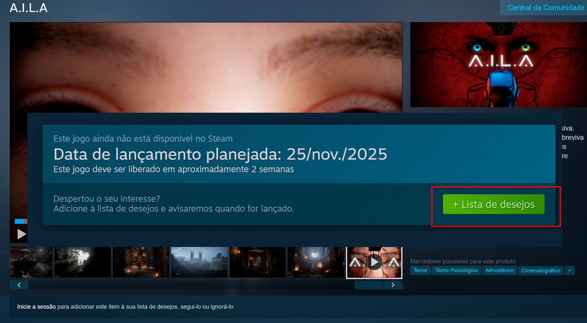 ThiagoPulsatrix's tweet image. Pessoal, conseguimos fazer a nossa parte! 🇧🇷🔥

 A.I.L.A vai chegar com preço localizado de R$79,95 em todas as plataformas.
Agora é contagem regressiva: faltam só 14 dias → 25/11.

O que eu peço pra vocês, de coração:
Coloquem A.I.L.A na lista de desejos na Steam.
Isso ajuda…