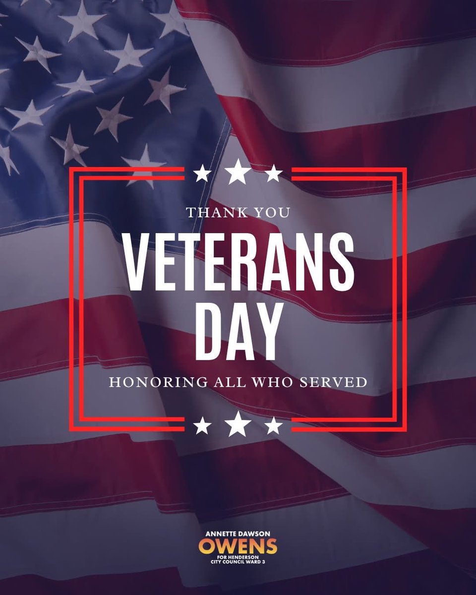 ADOforHenderson's tweet photo. Today, we honor and thank all who have served. To every veteran who answered the call, stood guard, and sacrificed on behalf of our community and country — your courage, dedication, and service inspire us. Today and every day, we salute you. 🇺🇸 

#VeteransDay #CityofHenderson https://t.co/PiYZdAjyIb