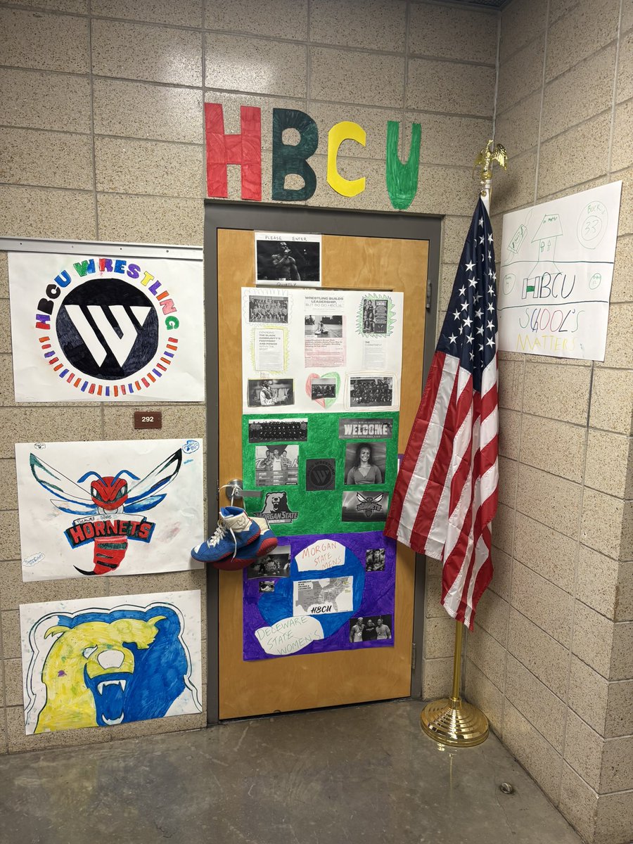 CityWrestle's tweet photo. HBCU week at our high school. Health class honored the colleges with wrestling programs. @HbcuWrestling @MSUBearsWrestle Milwaukee, WI https://t.co/BkXR9IJNPi