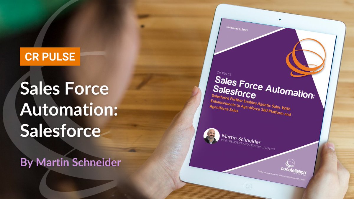 constellationr's tweet image. Sales automation has just become smarter. 💡 AI copilots, improved UX &amp;amp; low-code tools are redefining how sellers hit their quotas. See how @Salesforce stacks up in @CR_MSchneider’s latest CR Pulse: zurl.co/R3Kjo #Salesforce #SalesAutomation #SalesTech #AIinSales #CRM