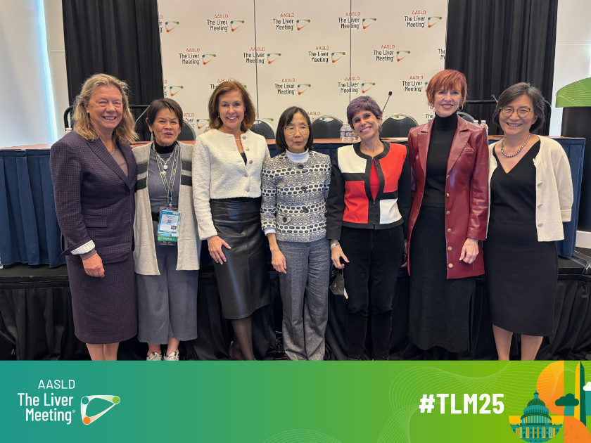AASLDtweets's tweet image. What an inspiring moment at the #TLM25 Women&apos;s Networking Luncheon where all seven #AASLD female presidents stood together. Attendees shared how meaningful it was to see this legacy of leadership in one room.