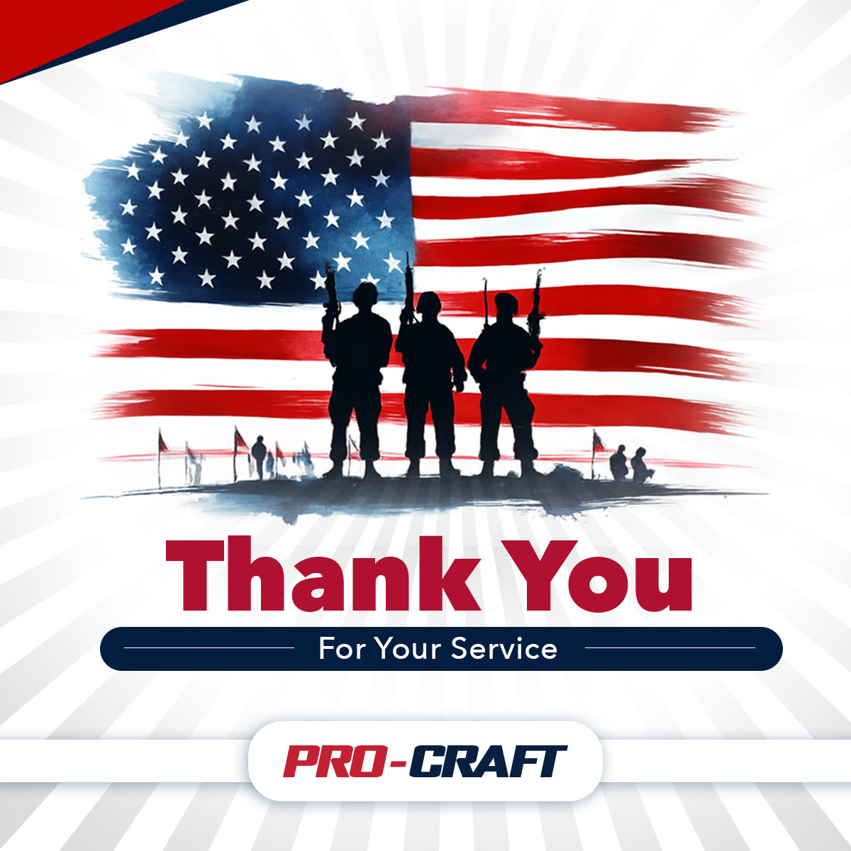 procraftci's tweet image. Today we honor the brave men and women who have served and sacrificed for our country. From all of us at Pro-Craft, thank you for your courage, dedication, and service.

#ProCraftBuilt #VeteransDay #ThankYouVeterans
