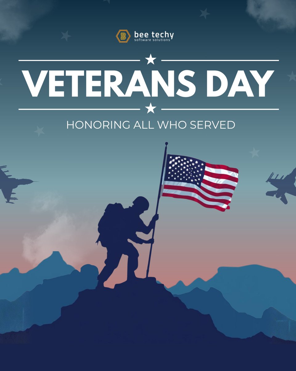 beetechyllc's tweet image. Honoring all who served 🇺🇸

Thank you to the veterans whose courage and sacrifice protect the freedoms we cherish every day.

#BeeTechy #VeteransDay #ThankYouVeterans #HonoringService