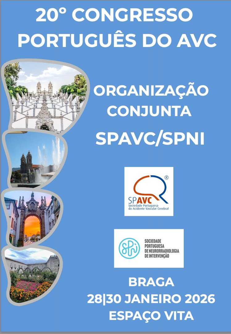 SPAVC_pt's tweet image. 🧠 SAVE THE DATE: 20.º Congresso Português do AVC
📍 Braga (Espaço Vita), 28 a 30 de janeiro de 2026

A SPAVC e a Sociedade Portuguesa de Neurorradiologia de Intervenção (SPNI) juntam-se numa organização conjunta inédita.

#CongressoAVC #SPAVC #SPNI #AVC #Braga2026 #CPAVC