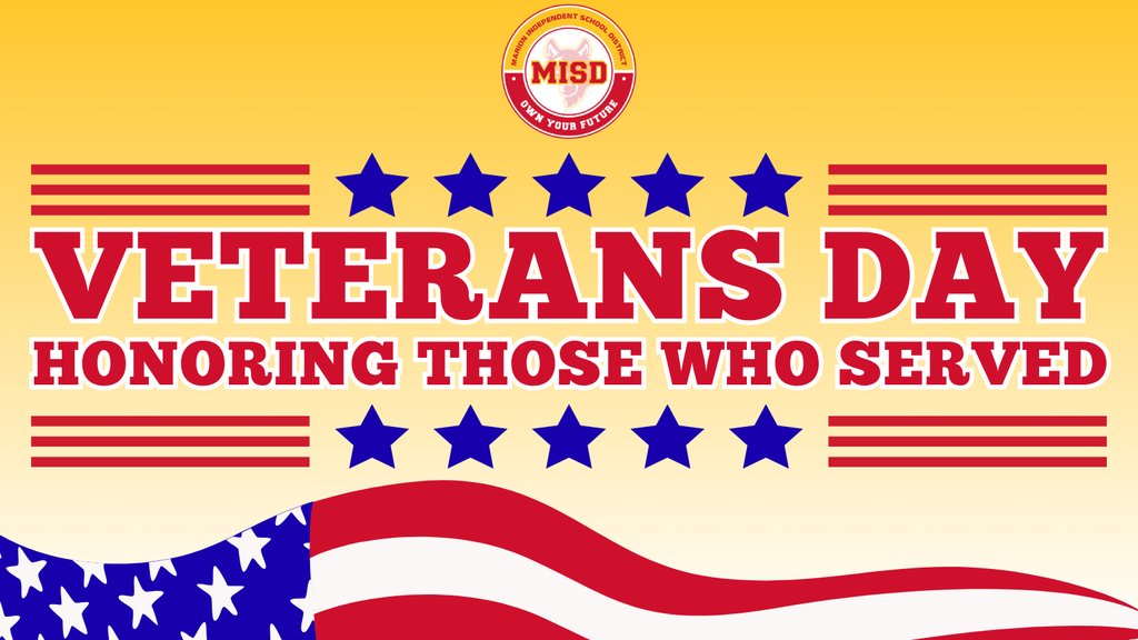 Happy VeteransDay to the heroes who have served our nation! We are grateful for your courage and the sacrifices you've made to keep us safe. Thank you so much. 🇺🇸 #MISDInspire #MISDOwnYourFuture