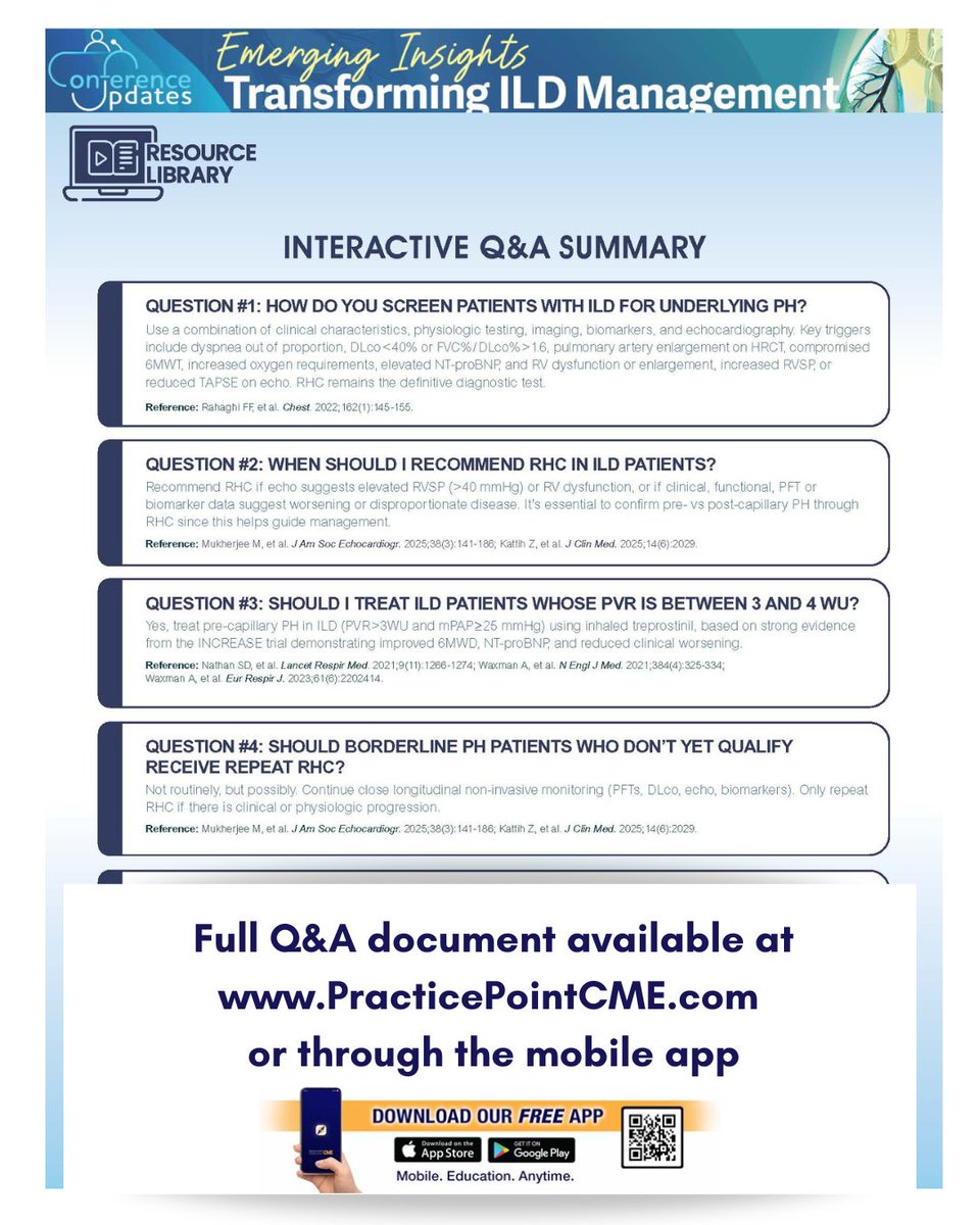 PracticePoint's tweet image. New tools for your daily use: Transforming ILD Management downloadable resources are now available!

Designed in support of Dr. Nathan&apos;s Conference Highlights Video and Podcast covering data released in Chicago, IL from October 19-22nd, these guides can be downloaded or viewed…