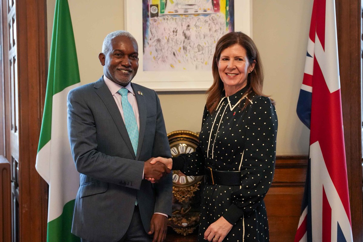 JennyChapman's tweet photo. From £8bn in bilateral trade, to cooperation on regional security and migration, our partnership with Nigeria is strong and growing. 

Pleased to discuss this with Nigerian Foreign Minister @YusufTuggar  today. https://t.co/wsgjElXWh8