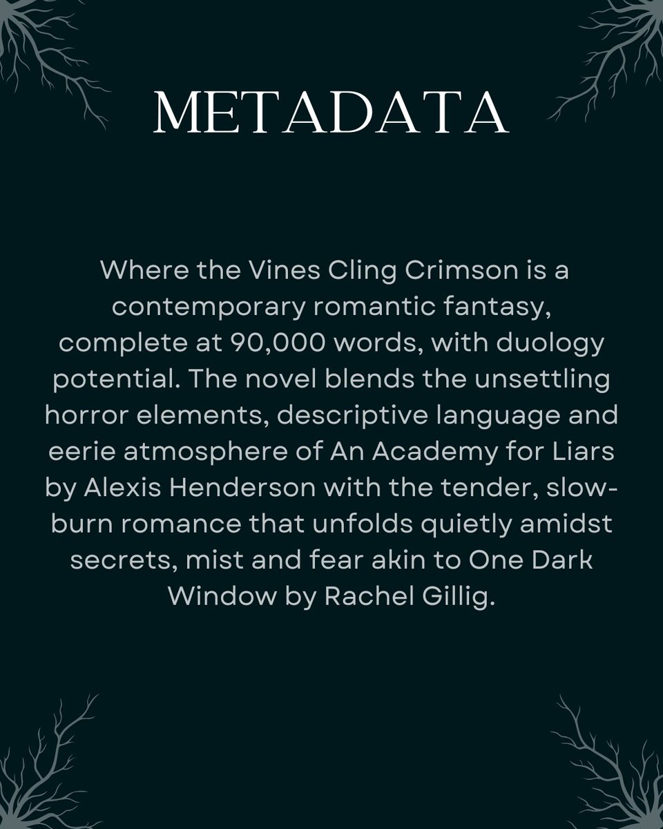 akknoxwrites's tweet photo. Convincing you to read my adult contemporary romantic fantasy (with horror elements) by the first sentence!

#Agents and #Editors, I currently #amquerying this project! DMs are open 👀

#writingcommunity #querying https://t.co/4puDXfxYF2