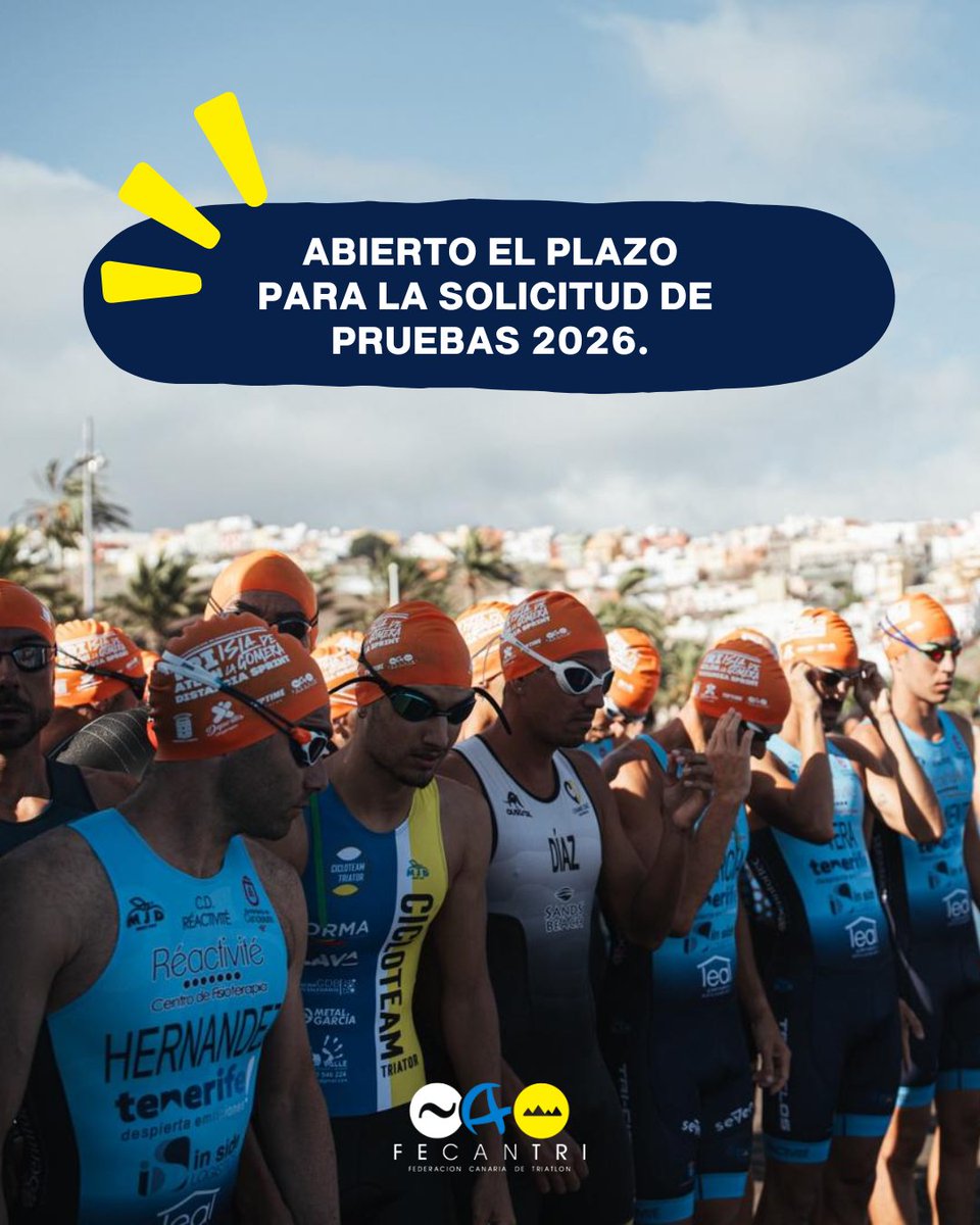 📣🗓 Abierto el plazo para solicitar fechas del calendario 2026 en la Federación Canaria de Triatlón 🏊‍♀️🚴‍♂️🏃‍♀️

Puedes hacerlo a través del enlace 👉 rockthesport.com/es/evento/cale…

#triatlón #somostriatlón #triatlóncanario #fetri #fecantri #deportecanario #dgd #GobiernodeCanarias