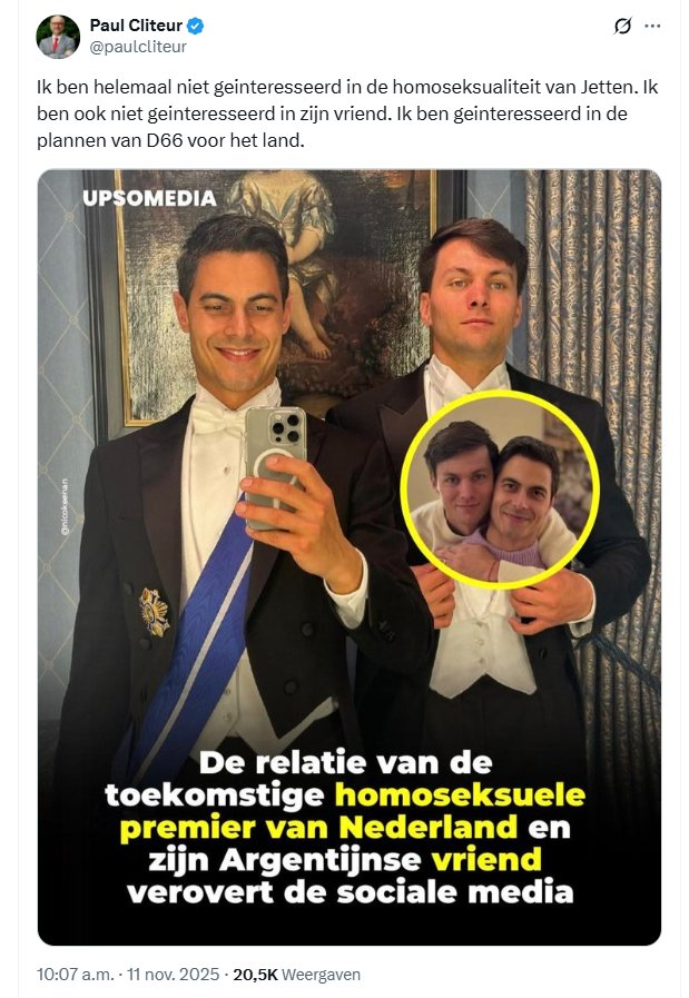 AnneteWolter's tweet photo. #Cliteur #Homo #Jetten #D66
Waar het hart vol van is, loopt de mond van over. https://t.co/wEYyhKOjZp