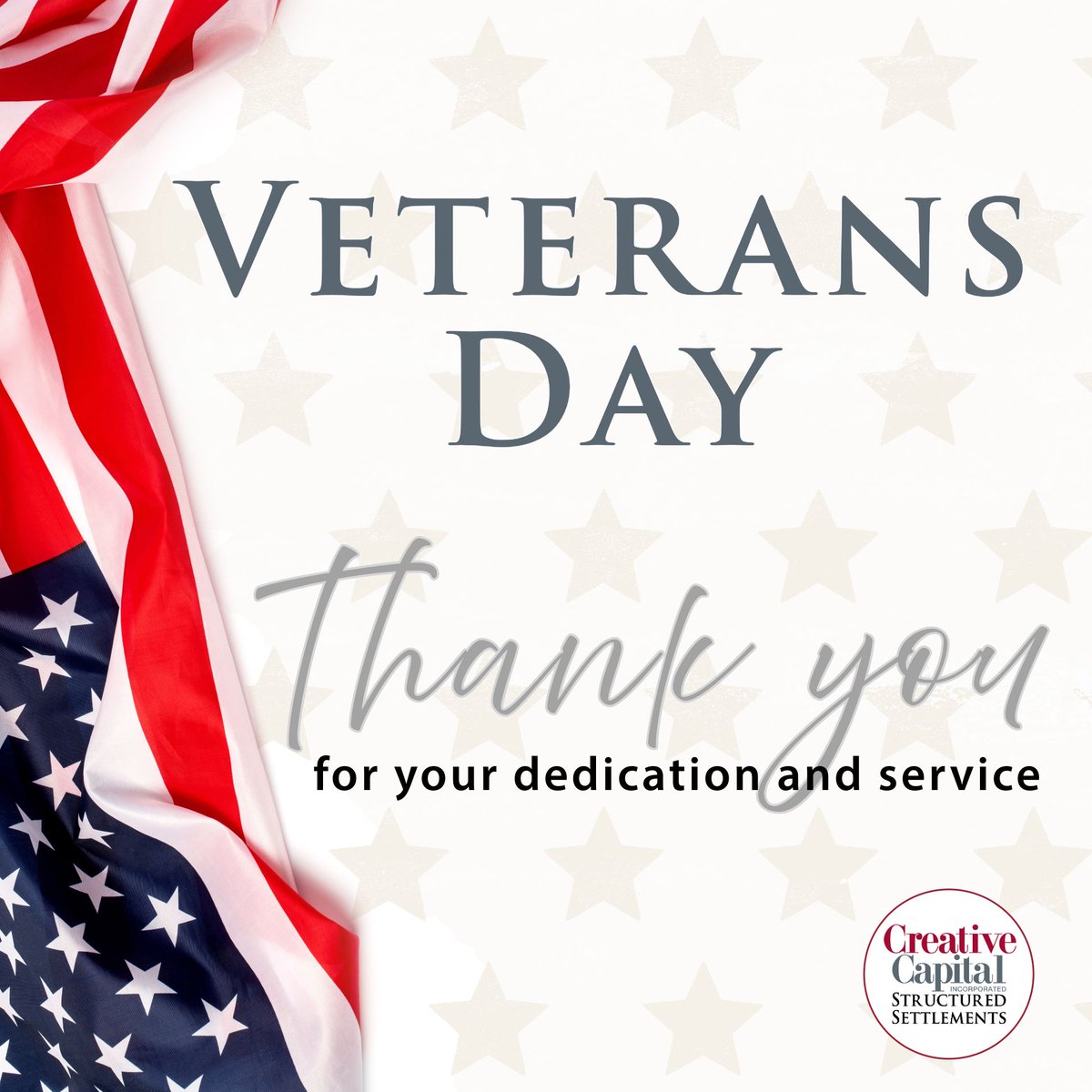 CCI_Structures's tweet image. This Veterans Day, let&apos;s unite as a nation to express our gratitude to those who have dedicated their lives to our country&apos;s freedom. From all of us at Creative Capital, thank you to our clients, partners, friends, and family who have served!