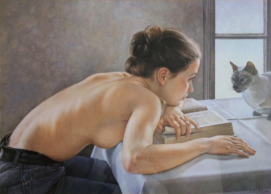 The Sphinxes and the Dictionary (1985)
Oil on canvas 
Francine Van Hove.
