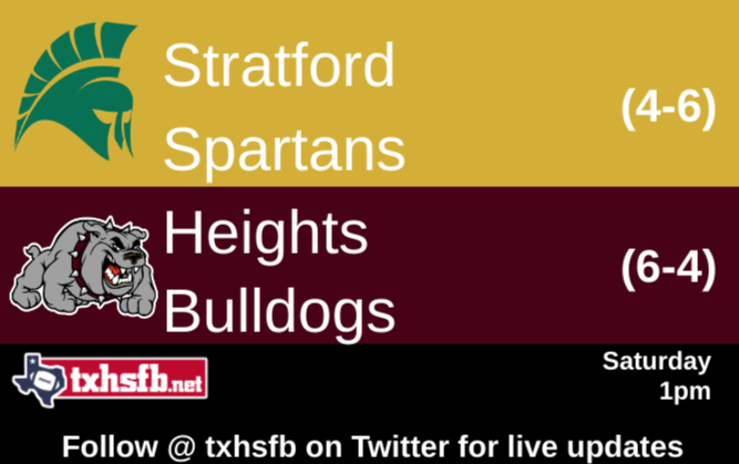 Game Preview: Houston Stratford at Houston Heights

txhsfb.net/2025/11/11/gam…

#txhsfb
<a href="/StratfordFB1/">Stratford Spartan Football</a>
<a href="/FootballHeights/">Heights Bulldogs Football</a>
<a href="/CoachDixon_63/">Coach Stephen Dixon Sr., CAA</a>