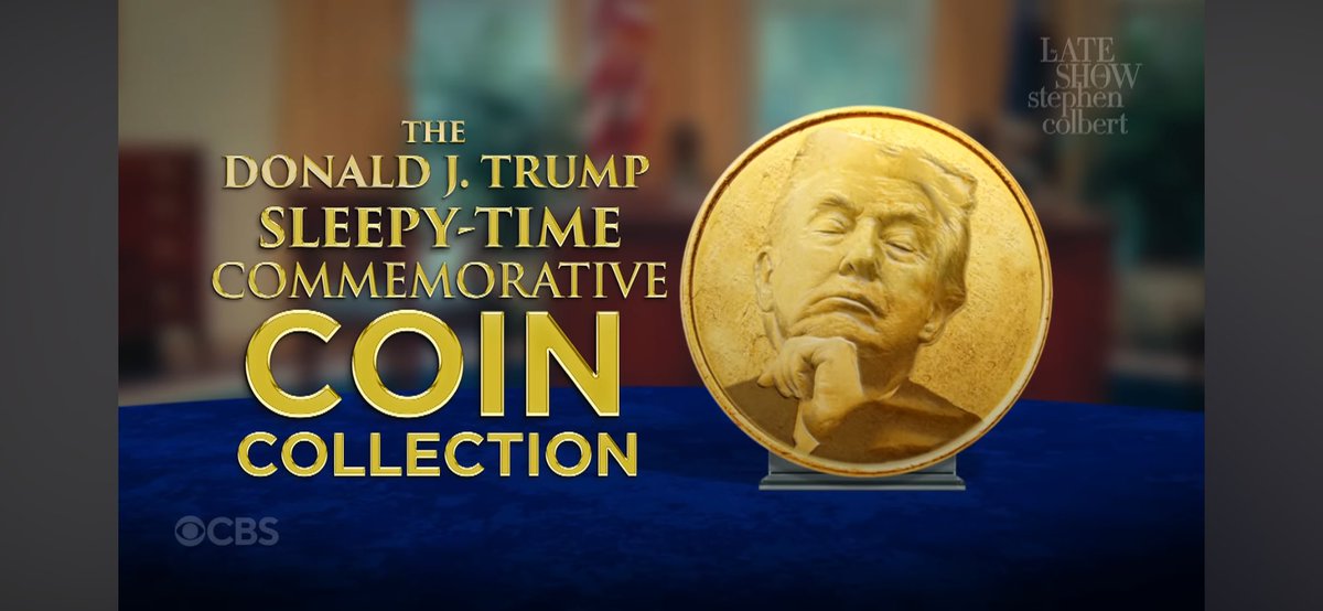 DanasMuse1's tweet image. 🤣😂🤣😂🤣😂
😴😴😴😴😴😴
🚨 Get your new ‘President’ Trump Sleepytime Edition Trump coin. 🤣

Each coin comes with a certificate of authenticity and a commemorative drool cup. 

#Colbert #Comedy #ColdOpens #CoinCollecting #PresidentTrump #StephenColbert