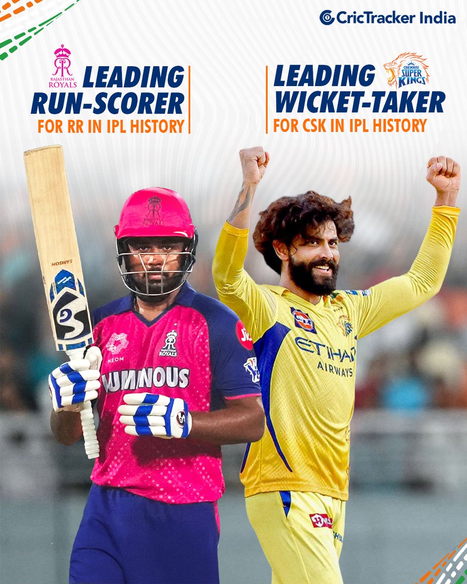 Cricketracker's tweet image. Two icons, two legacies as trade speculation takes the cricketing world by storm.

#IPL #IPL2026 #IPLTrade #RavindraJadeja #SanjuSamson