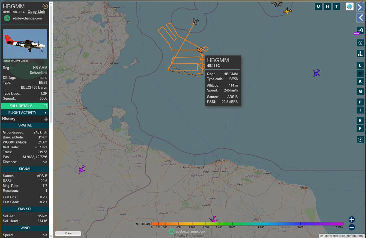 TrafficoNaviOnc's tweet photo. 11.11.2025 #HBGMM alias Seabird1 alla ricerca delle bare perdute a sud di Lampedusa. stranamente l'uccello marino padulo per il momento non si spinge al limite delle acque territoriali libiche chissà ... https://t.co/hjnIsyTfAe