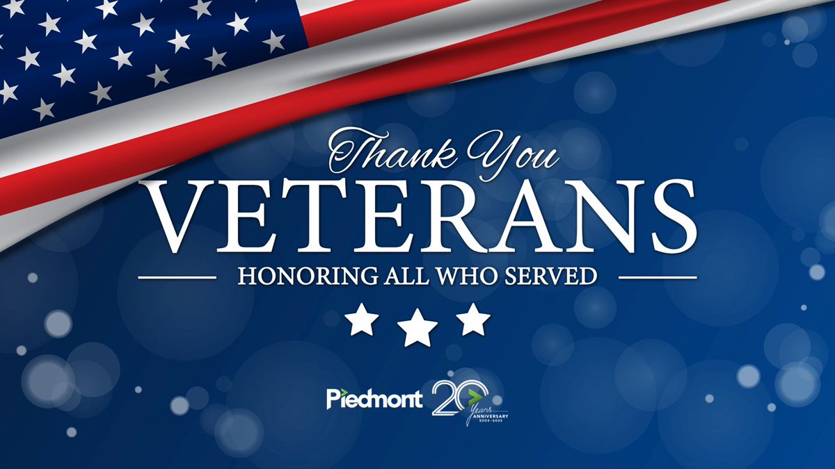pfsglobal's tweet photo. On this Veterans Day, we honor the bravery, dedication, and sacrifice of those who have served our nation. Piedmont proudly salutes all Veterans for their unwavering commitment. Thank you for your service. #VeteransDay #ThankYouVeterans https://t.co/xD9iy0ibU5