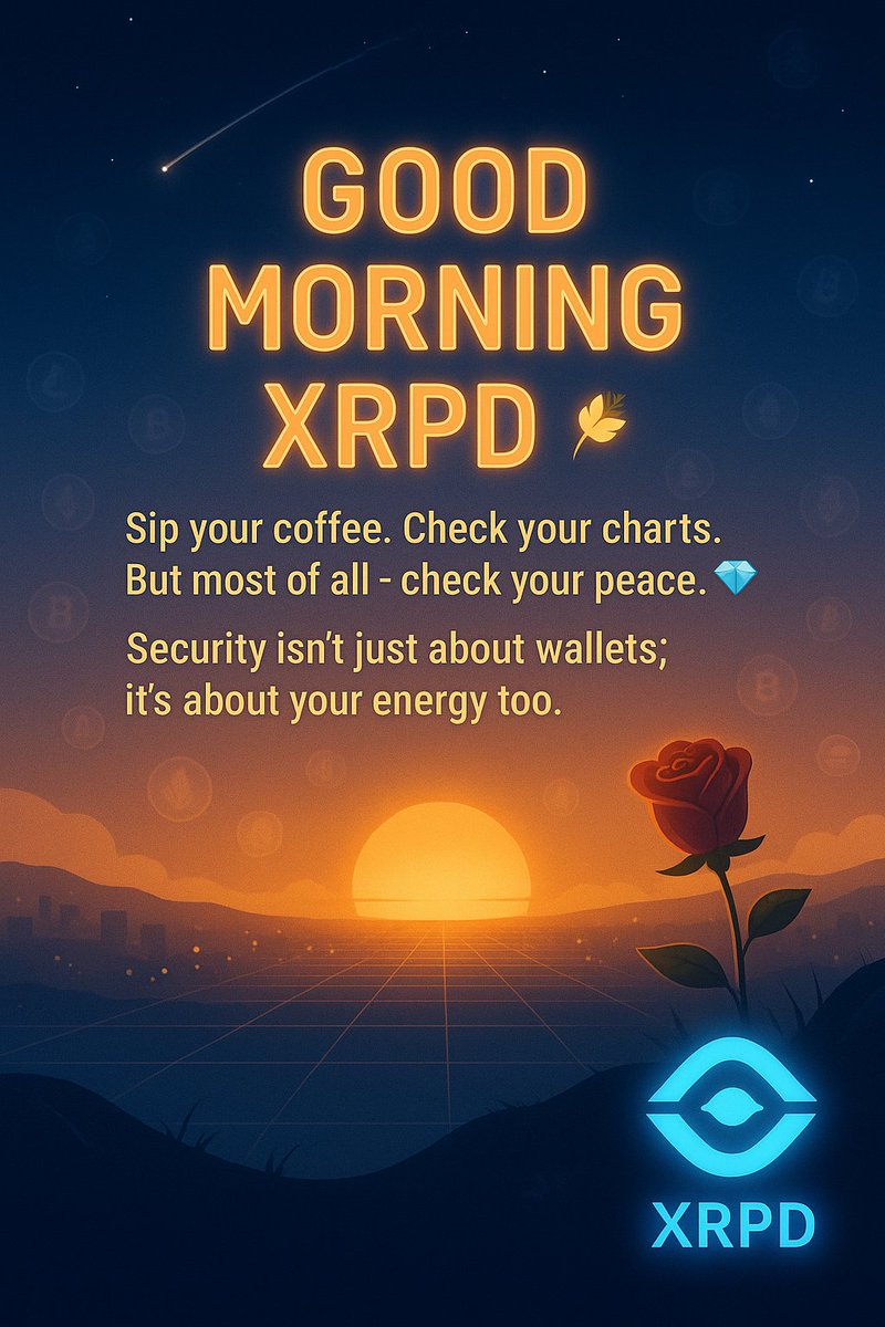 XRPD_589's tweet photo. Good Morning XRPD 💫
Sip your coffee. Check your charts. But most of all…check your peace. ☕💎

Security isn’t just about wallets; it’s about your energy too. 💯

https://t.co/5XD8Jt4Qhh https://t.co/M50uq6OHdA