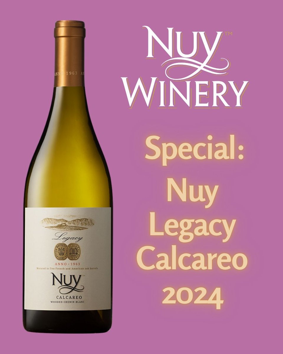 Special: Nuy Legacy Calcareo 2024 @ R125/bottle / R750/case
- nuywinery.co.za/shop/
- Nuy on the hill sales &amp; tasting room
Weekdays 09:00 – 17:00
Weekends &amp; Public Holidays 09:00 – 16:00
Email admin@nuywinery.co.za / wines@nuywinery.co.za
FREE DELIVERY R2500+ orders (T’s &amp; C’s)