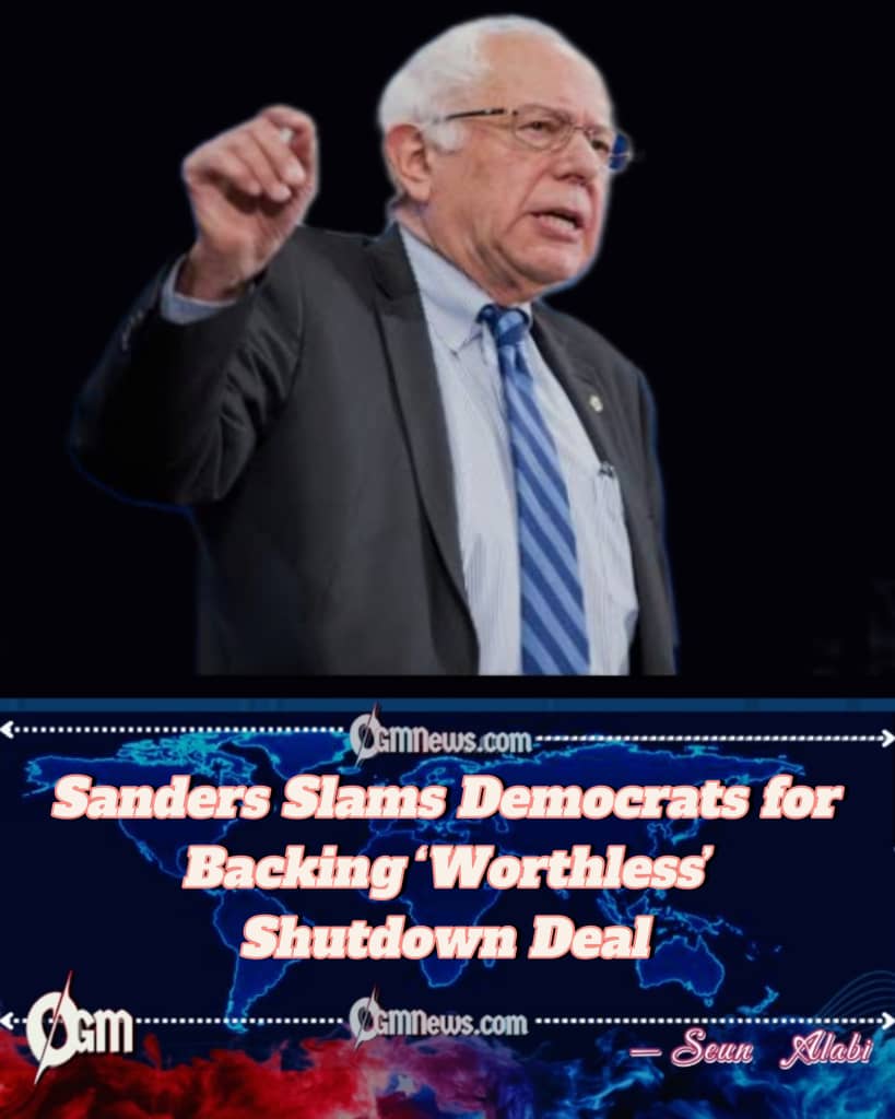 OGM_News's tweet image. Bernie Sanders Criticizes Bipartisan Deal Ending Shutdown
Sen. Bernie Sanders has denounced the Senate’s bipartisan agreement to end the 41-day government shutdown, calling it a “disaster” that neglects the needs of working Americans.
#BernieSanders #GovernmentShutdown #Politics