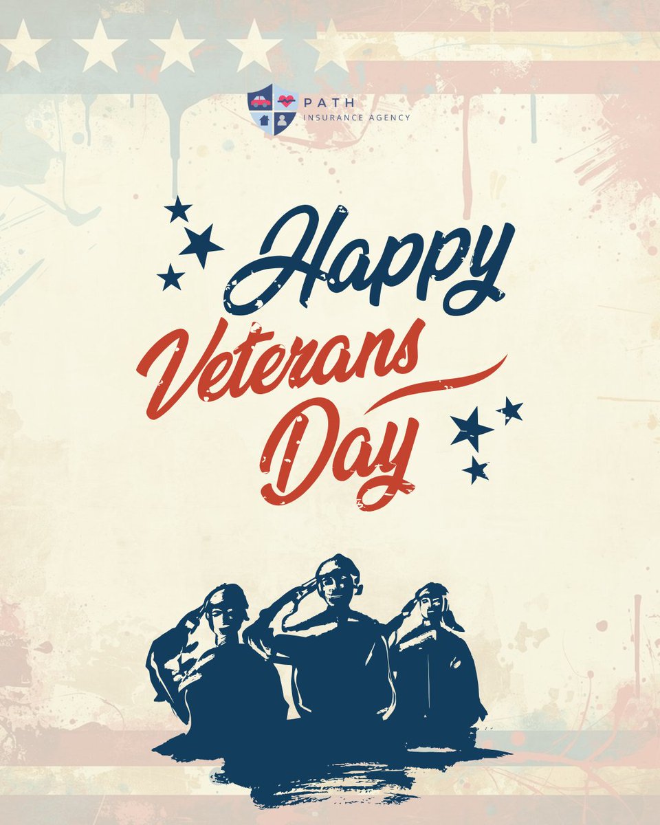 PathInsure's tweet image. Today, we pause to honor the courage and sacrifice of our veterans. Your dedication inspires the values we stand for—protection, service, and trust.

From all of us at Path Financial and Insurance Agency, happy Veterans Day. 
#PathFinancialandInsuranceAgency #insurance #agent