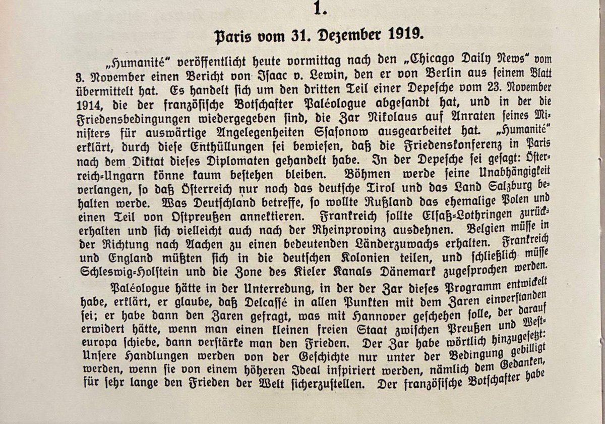Wurde das Versailler Diktat schon im November 1914 skizziert ❓