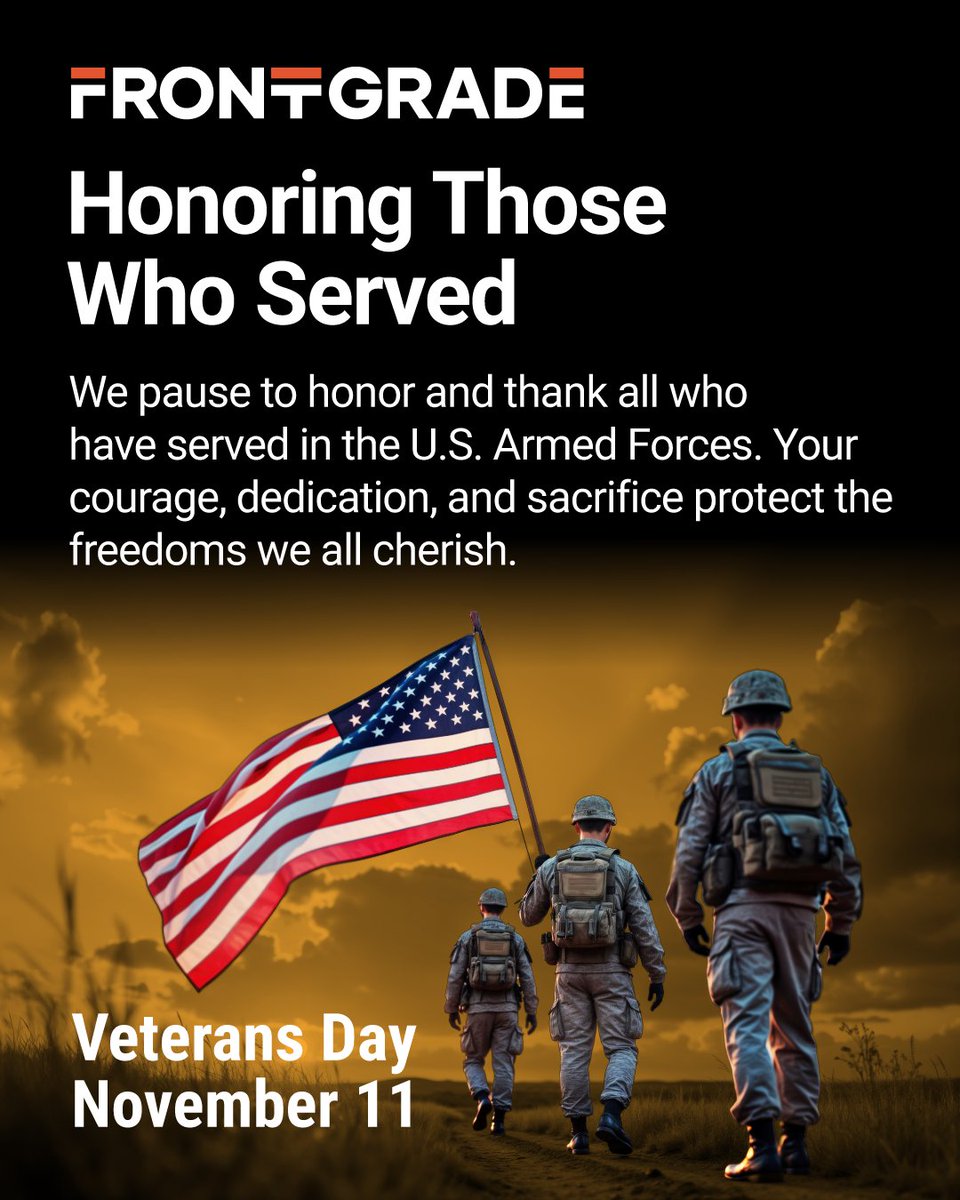frontgradetech's tweet image. At Frontgrade, we are especially proud to recognize the many veterans who are part of our team. Thank you for your service.