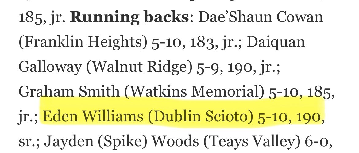 Eden Williams 2026 RB/SLOT tweet media