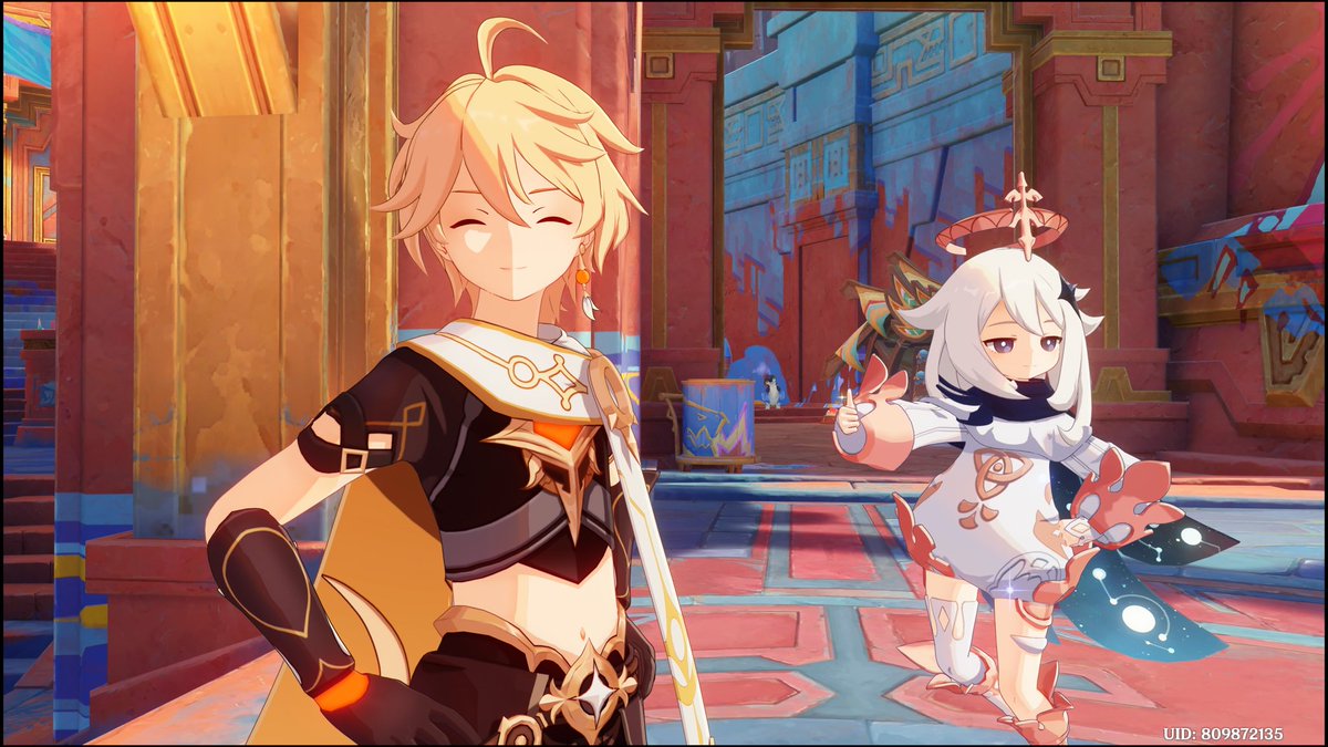 SimplyAnj28's tweet photo. Aether being a cutie (and Paimon) part 2 https://t.co/jEDipabJxN